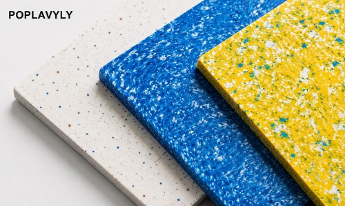 Recycled plastic panels for interior