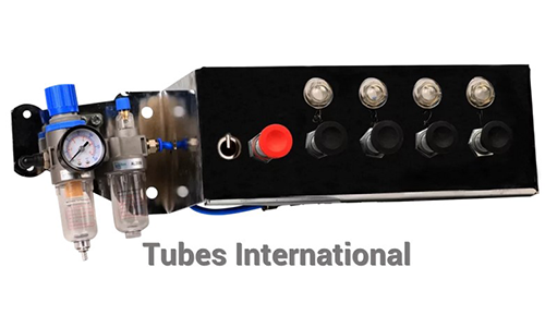 4-section bottom valve control unit for tank trucks