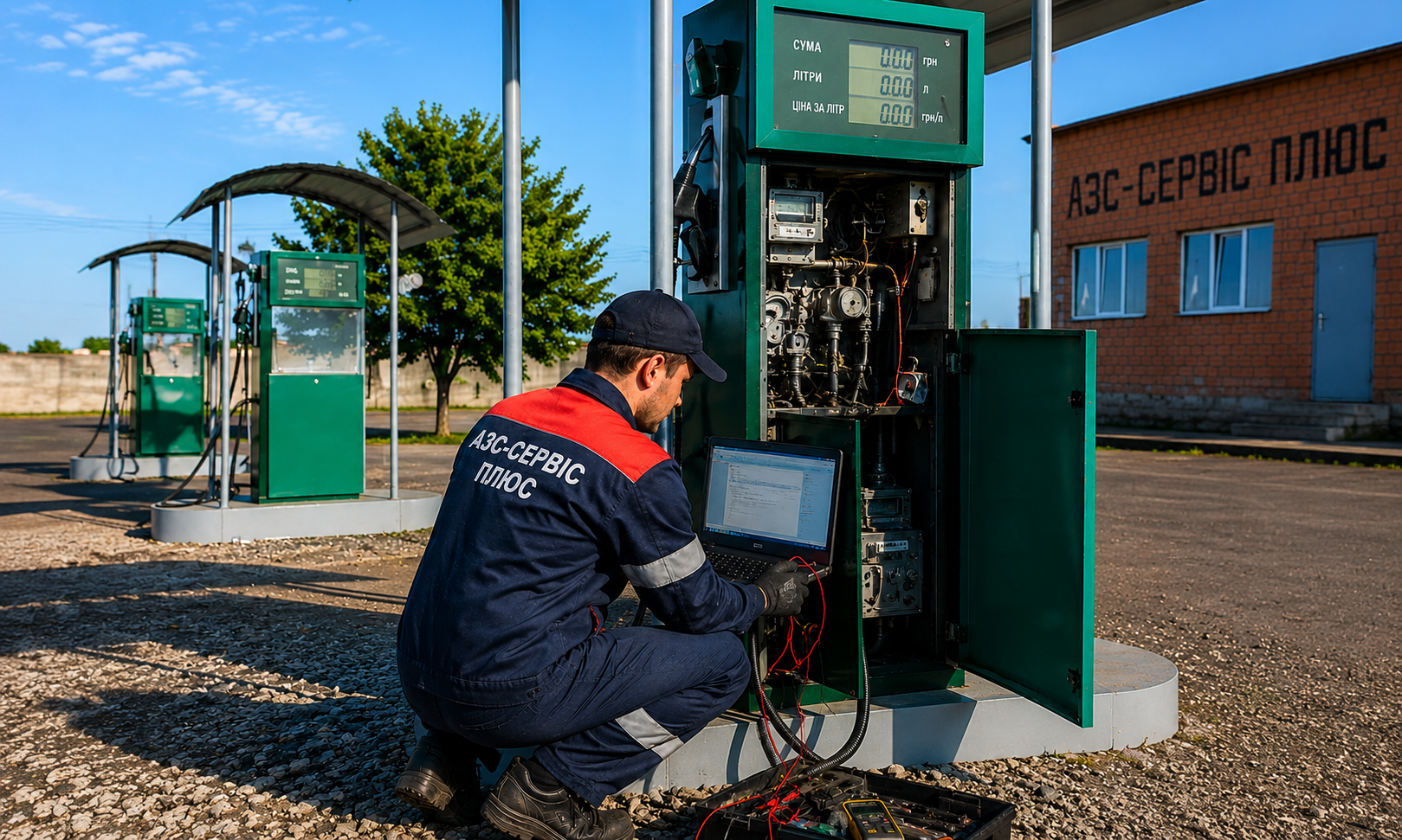 Repair of gas stations with on-site visit to the customer